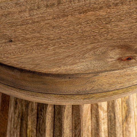 Plissé Wood Side Table