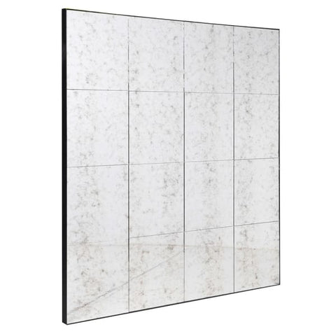 Antiqued Panel Squares Mirror