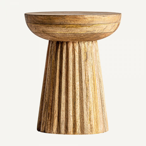 Plissé Wood Side Table