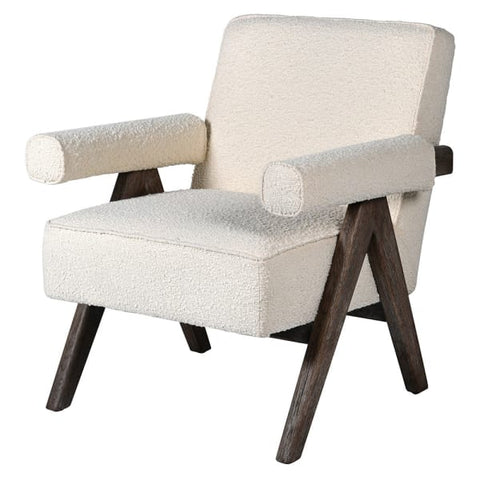 Ivory Bouclé Accent Chair