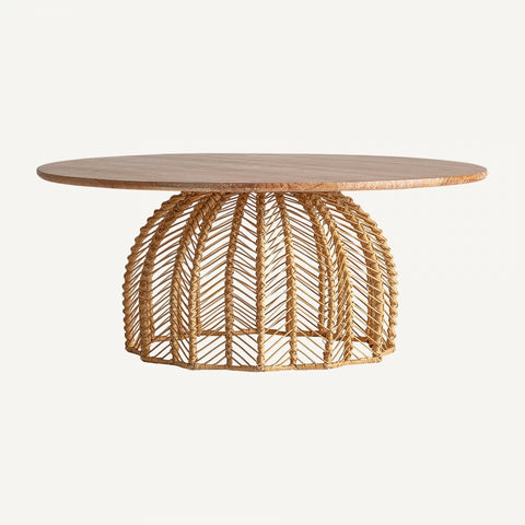 Plissé Rattan Coffee Table